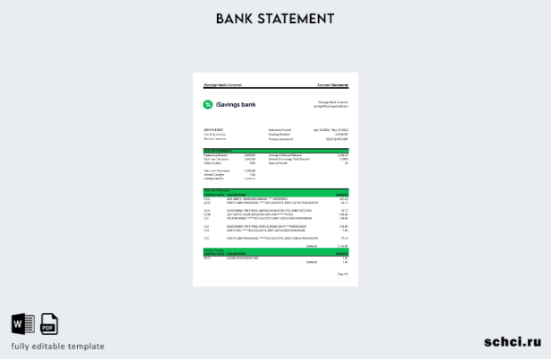цифровая загрузка шаблона Excel банковской выписки iSavings Коморских Островов
